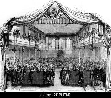 Première réunion de la Chambre des communes britannique après les réformes de 1833 (photo non datée). Banque D'Images