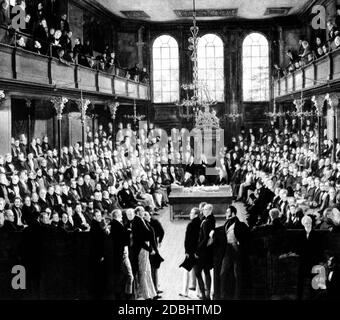 'Première réunion de la ''Chambre des communes réformée'' à Londres en 1833. Photo après une peinture contemporaine (photo non datée).' Banque D'Images