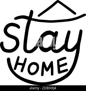 Rester à la maison calligraphie lettering vecteur eps illustration Illustration de Vecteur