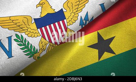 Îles Vierges États-Unis et Ghana deux drapeaux Banque D'Images