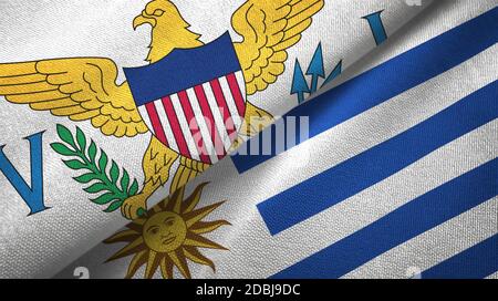 Îles Vierges États-Unis et Uruguay deux drapeaux Banque D'Images