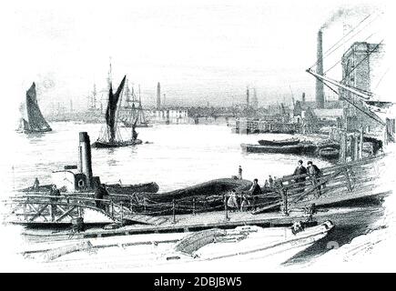 West India Docks, d'un Lithographe 1895 par Thomas Robert Way de 1896 The Studio an Illustrated Magazine of Fine and Applied Art Banque D'Images