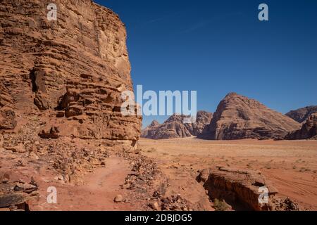 Lawrence place, Wadi Rum Dessert, Jordanie Banque D'Images