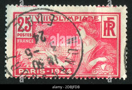 FRANCE - VERS 1924: Timbre imprimé par la France, montre le Trophée, vers 1924 Banque D'Images