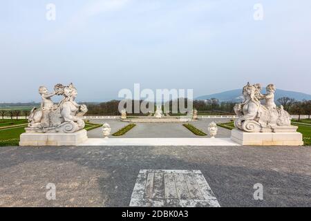 Schloss Hof, style baroque par l'architecte Johann Lukas von Hildebrandt , Marchfeld, Autriche Banque D'Images