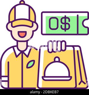 Icône de couleur RVB du coupon de livraison gratuit Illustration de Vecteur