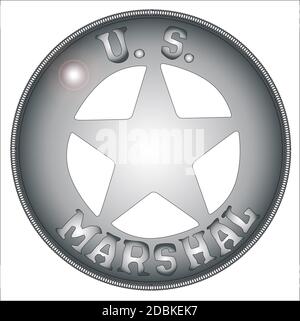 Un badge de Marshall nous l'ouest sauvage. Banque D'Images