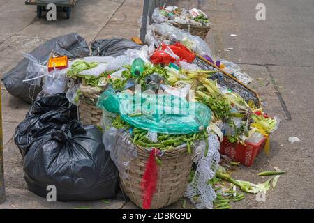 Déchets à la rue à Hong Kong Banque D'Images