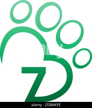 L'icône numéro 7 sur la patte imprime le logo Illustration de Vecteur