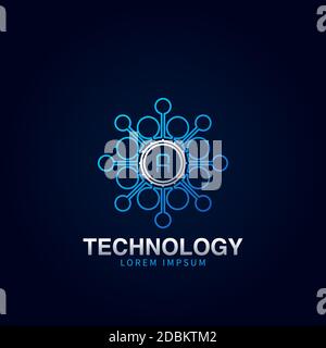 Lettre UN logotype initial, Digital Abstract Technology Science point Molecule vecteur logo conception Illustration de Vecteur