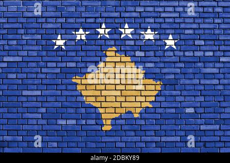 Pavillon de l'Kosovo peint sur mur de brique