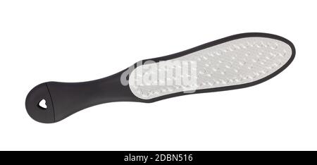 chemin de râpe de talon de pédicure isolé sur blanc Banque D'Images