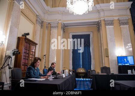 Jane Abraham, ancienne présidente de la Commission du Congrès pour étudier le potentiel d'UN Musée national de l'histoire des femmes, présente sa déclaration d'ouverture lors d'une audience du Comité sénatorial sur le Règlement et l'administration pour examiner S. 959, Smithsonian American Women's History Museum Act; Et S.1267, National Museum of the American Latino Act, dans le bureau du Sénat Russell à Washington, DC, le mardi 17 novembre 2020. Crédit : Rod Lamkey/CNP/MediaPunch Banque D'Images