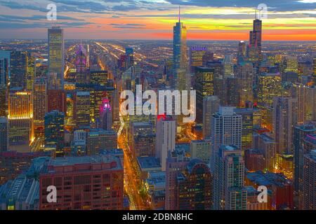 Image HDR des gratte-ciel de Chicago Banque D'Images