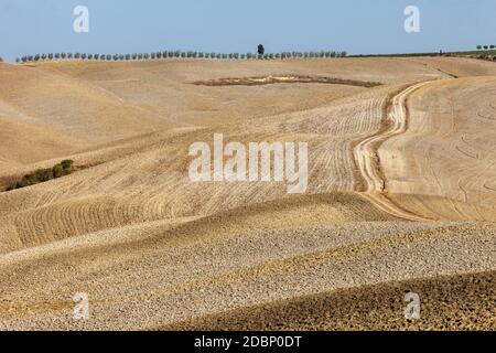 Pienza, Italie - 13 septembre 2011 : le paysage rural près de Pienza en Toscane. Italie Banque D'Images