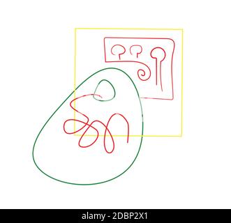 Éléments graphiques abstraits de dessin au trait. SPE 10 Illustration de Vecteur