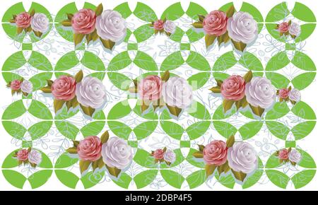 Roses sur le design artistique abstrait Banque D'Images