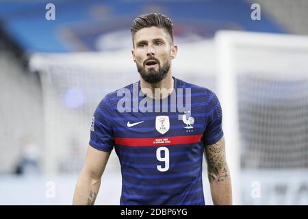 Olivier Giroud (FRA) lors du match de football de la Ligue des Nations de l'UEFA entre la France et la Suède le 17 novembre 2020 au Stade de France à Saint-Denis, France - photo Stephane Allaman / DPPI / LM Banque D'Images