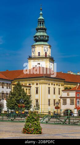 Tour du château de l'Archevêque dans la ville de Kromeriz. République tchèque. Banque D'Images