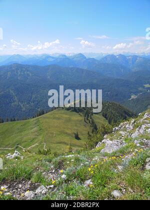 Randonnée sur la montagne Roß-und Buchstein en Bavière Banque D'Images