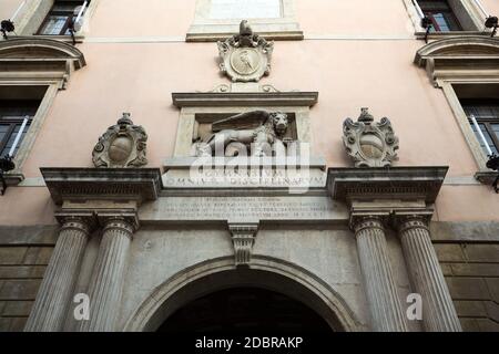 Le Palazzo Bo, bâtiment historique accueil de l'Université de Padoue à partir de 1539, à Padoue, Italie Banque D'Images