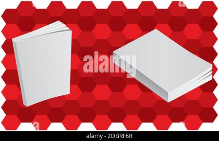 maquette d'un livre vide sur fond abstrait Banque D'Images