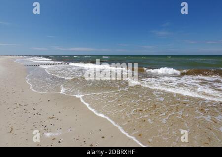 Sur la plage, près de la mer Baltique spa Graal-Mühritz, Mecklembourg-Poméranie-Occidentale, Allemagne Banque D'Images