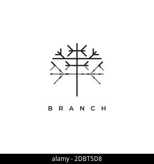 tronc du modèle de logo de l'arbre Illustration de Vecteur