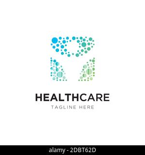 Logo Healthcare.modèle vectoriel de symbole humain.icône créative pour la société médicale Illustration de Vecteur