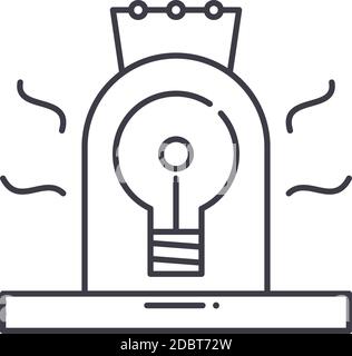 Icône de l'incubateur de démarrage, illustration isolée linéaire, vecteur ligne mince, symbole de conception de bande, symbole de concept de contour avec trait modifiable sur blanc Illustration de Vecteur