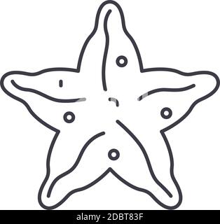 Icône Starfish, illustration isolée linéaire, vecteur ligne mince, signe de conception Web, symbole de concept de contour avec contour modifiable sur fond blanc. Illustration de Vecteur