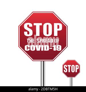 Coronavirus - signalisation routière de mise en garde. Avertissement concernant l'éclosion de coronavirus. COVID-19 danger et maladie à risque pour la santé publique. Pandémie. Illustration vectorielle Banque D'Images