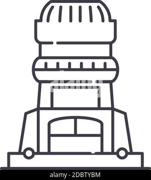 Icône de concept de routeur en bois, illustration isolée linéaire, vecteur de ligne mince, panneau de conception Web, symbole de concept de contour avec trait modifiable sur blanc Illustration de Vecteur