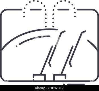 Icône Wiper, illustration linéaire isolée, vecteur de ligne mince, signe de conception de Web, symbole de concept de contour avec contour modifiable sur fond blanc. Illustration de Vecteur