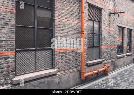 Le détail de l'architecture à Xintiandi, le point de repère à Shanghai, en Chine. Banque D'Images