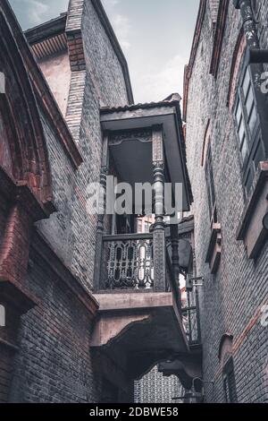 Le détail de l'architecture à Xintiandi, le point de repère à Shanghai, en Chine. Banque D'Images