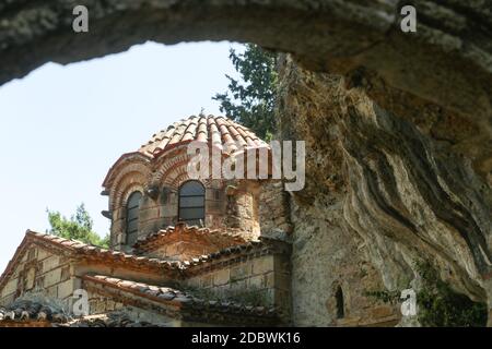 La ville médiévale abandonnée de Mystras, Péloponnèse, Grèce Banque D'Images