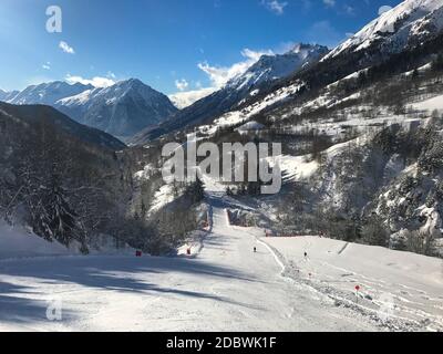 Le domaine de ski Alpe d Huez, dans les Alpes Françaises Banque D'Images