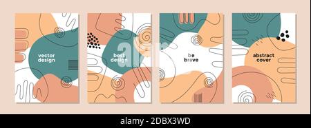 Ensemble de modèles artistiques abstraits. Couvertures universelles pour les rapports annuels, brochures, circulaires, présentations, prospectus, magazines. Illustration de Vecteur