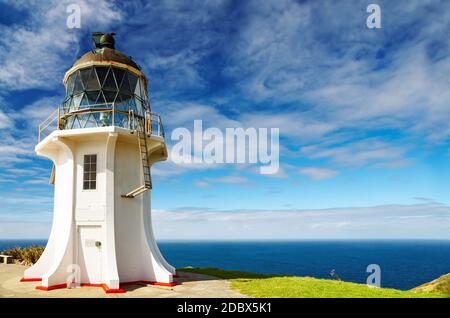 Phare du cap Reinga, extrémité nord de la Nouvelle Zélande Banque D'Images