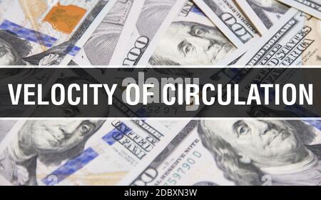 Vitesse de circulation concept de texte gros plan. Dollars américains argent comptant, rendu 3D. Vitesse de circulation au billet d'un dollar. Finances États-Unis mone Banque D'Images