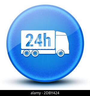 Illustration abstraite du bouton rond bleu brillant de la livraison du globe oculaire Banque D'Images