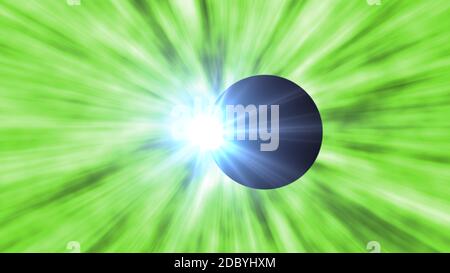 eclipse du rayon de lumière du soleil, illustration du rendu 3d Banque D'Images
