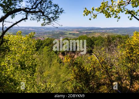 Vue panoramique depuis le Lemberg au paysage à proximité de la rivière Nahe, Rhénanie-Palatinat, Allemagne Banque D'Images