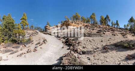 Ténérife, îles Canaries - sentier de randonnée vers la Paisaje Lunar Banque D'Images