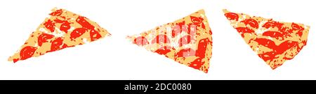 Pizza au pepperoni traditionnelle sur fond blanc. Le pepperoni est une variété américaine de salami, faite à partir d'un mélange de porc et de boeuf assaisonné avec Banque D'Images
