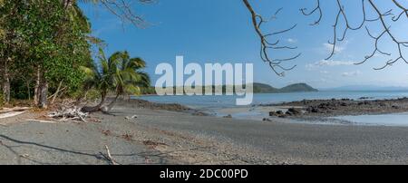 Plage tropicale sur l'île de cebaco, Panama Banque D'Images