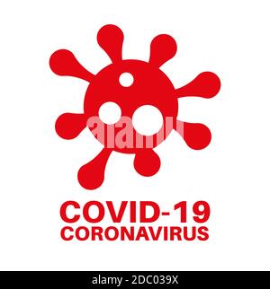 Logo Covid-19 coronavirus signe d'information sur fond blanc. Illustration de Vecteur