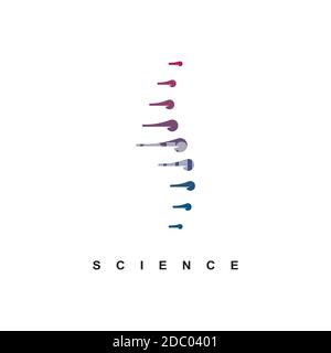 Modèle de conception du logo de la colonne vertébrale.icône pour la technologie scientifique Illustration de Vecteur