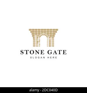 Modèle vectoriel avec logo Stone Gate Illustration de Vecteur